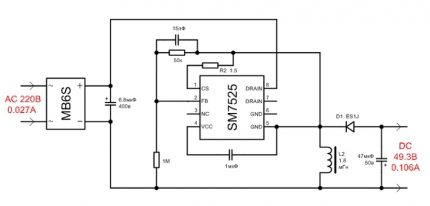 Schéma ovládača žiarovky BBK P653F