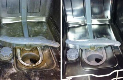 Machine before and after cleaning