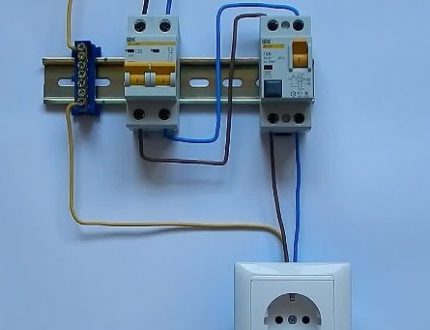 Conexión de cables a RCD