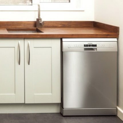 Partially built-in dishwasher