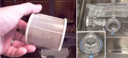 Trauku mazgājamās mašīnas notekas filtrs