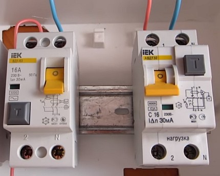 RCD marking on the front panel