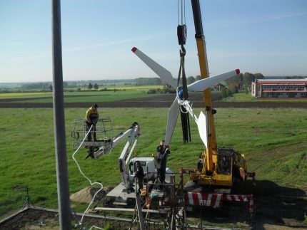 Installation d'un moulin à vent