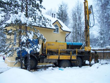 Drilling a well in winter