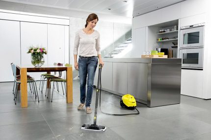 Girl vacuuming the room