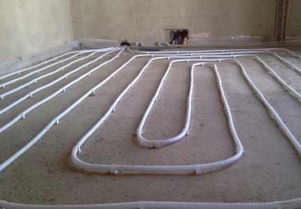 Pipes on a flat clean floor