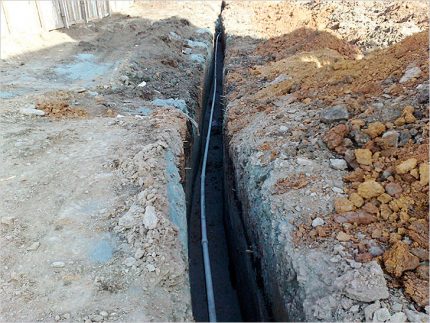 Deep trench for running water