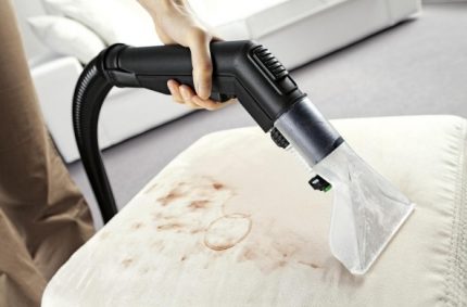 The washing vacuum cleaner for upholstered furniture