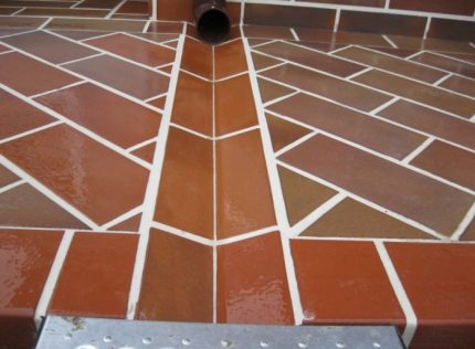 Water drainage through a special groove