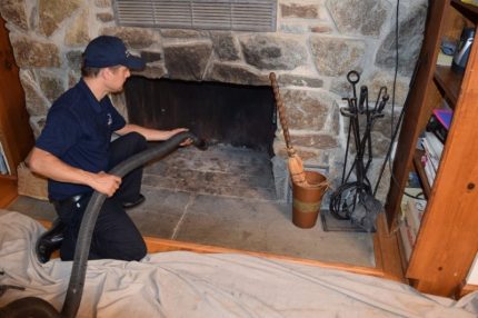 Chimney mechanical cleaning