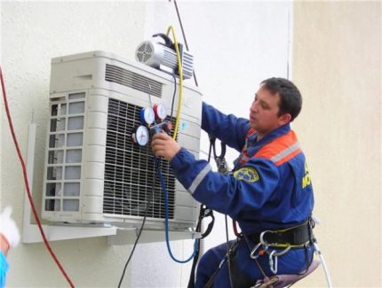 Pagdurog ng air conditioning system