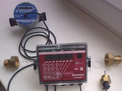 Counter with temperature sensor