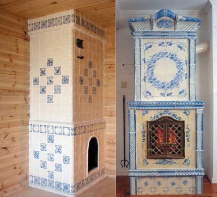 Dutch stove with tiles