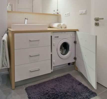 Iebūvēts veļas mazgājamās mašīnas modelis