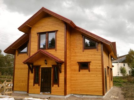 Wooden cladding at home