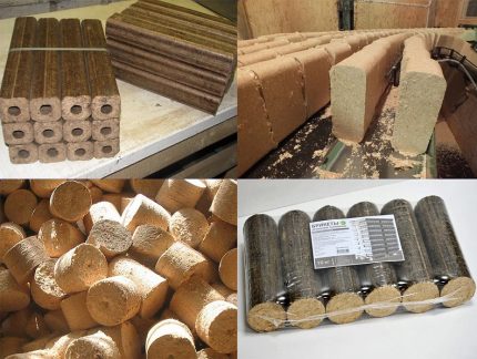 Type of briquettes from sawdust
