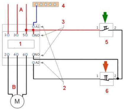 Wiring diagram for electromagnetic starter