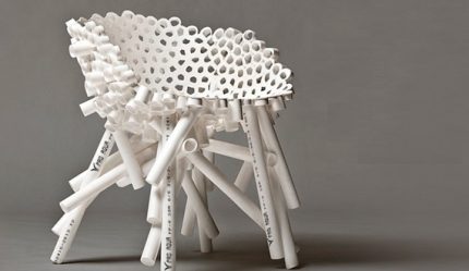 Armchair made of pipes
