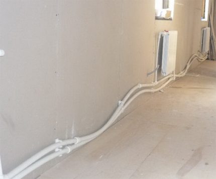 Curvature of polypropylene heating pipes