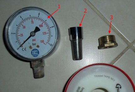 Parts of a portable pressure gauge