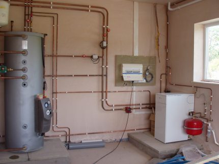 Membrane tank in the boiler room