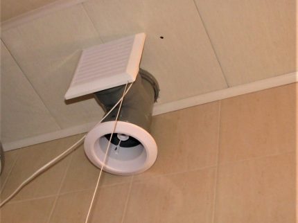 Ceiling ventilation pipe
