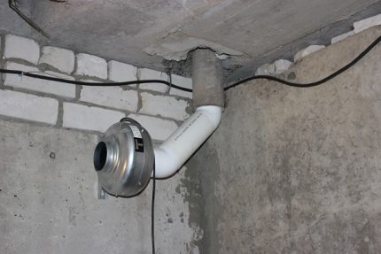 Ventilation forcée au sous-sol