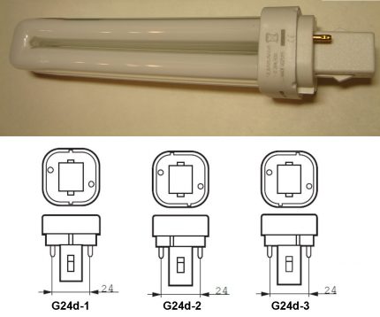 Lamps with socket G24d- *
