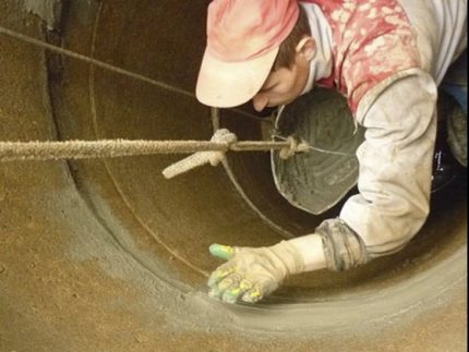 Sealing the joints of a mine well