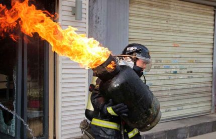 Förbränning av gasflaska