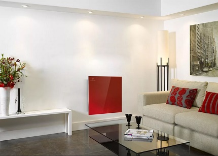Infrared heating panel on the wall