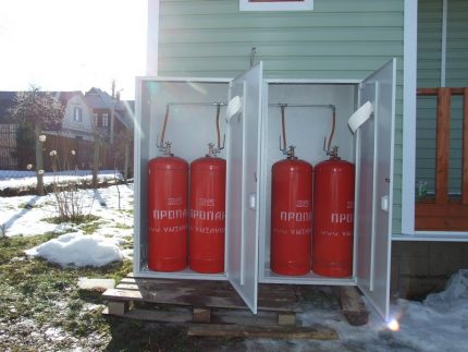 Use of cylinders in a non-gasified house