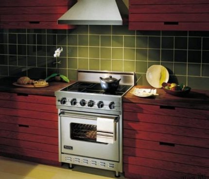 Gas stove in the kitchen