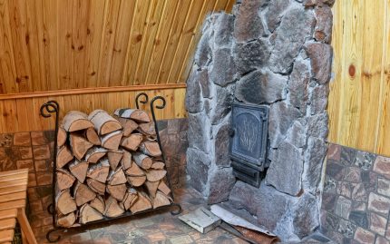 Firewood by the fireplace