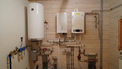 Gas and electric boiler in conjunction