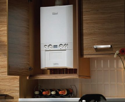 Built-in installation option for a wall-mounted gas boiler