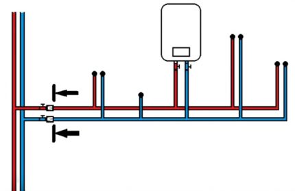 Schéma instalace zpětného ventilu vody