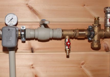 Spring valve in boiler piping