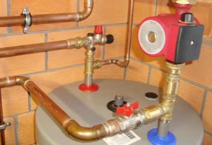 Check valve in boiler piping