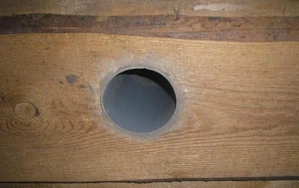 Hole in the beam