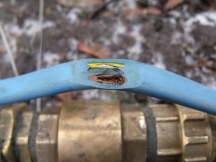 Punctured pump cable