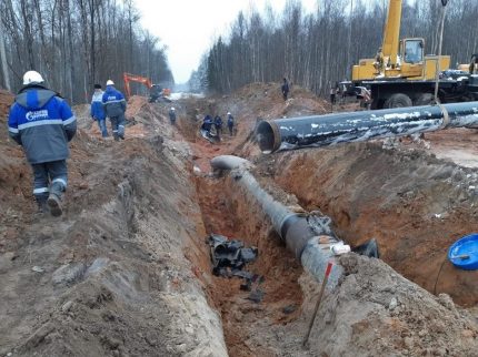 Trabajos de restauración del gasoducto.