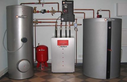 Sala de calderas con caldera de gas de piso