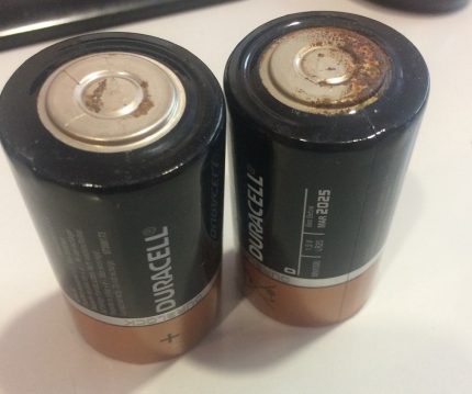 The batteries oxidized and started to rust.