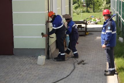 L'équipe Gazprom travaille