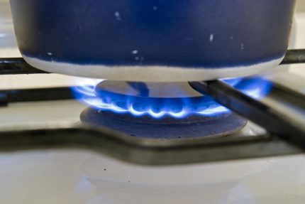 Burner flame on stove