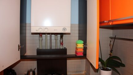 Placement of a gas boiler in the kitchen