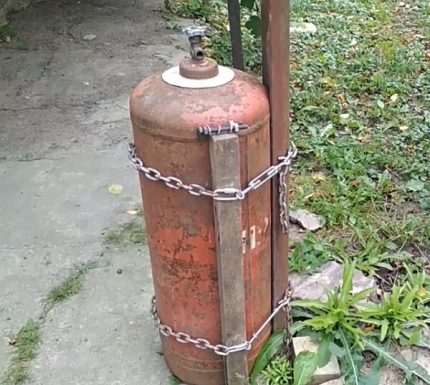 The cylinder is pulled to the corner