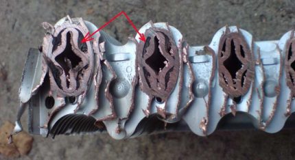 Clogged heat exchanger channels