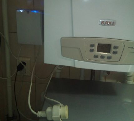 Gas boiler connected to the mains